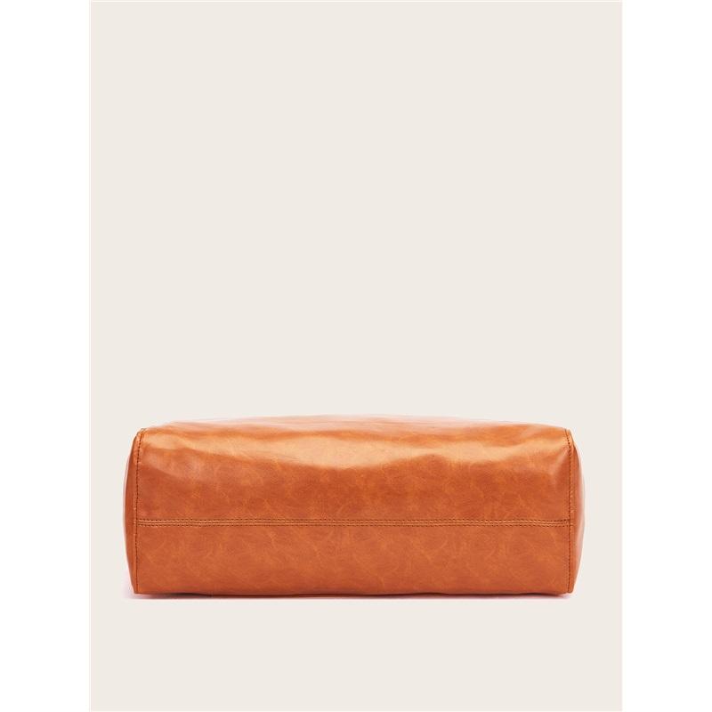 Женская большая сумка с карманами, мягкая кожа, портативная, на одно плечо, ретро, промасленная вощеная кожа, большая вместимость, модная, новая сумка-тоут, женская