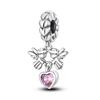 925 Silver Valentine's Day Love Pink Series Beads Suitable For Pan Bracelet Diy Anniversary Jewelry Gift