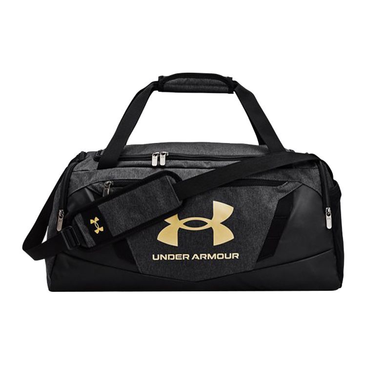 Under Armour 40L Sports Leisure Large Capacity Gold Logo Polyester Travel Bag Tote Shoulder Crossbody Gym Bag Unisex bags Black 1369222-002