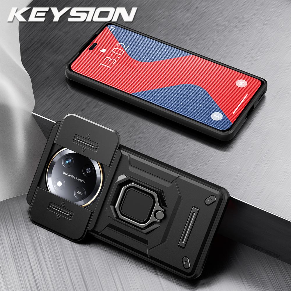 Honor Keysion Case For Shockproof X9c 5g Siliconepc Slide Camera Lens Protection Ring Stand Phone Cover For Huawei Honor X9c 5g