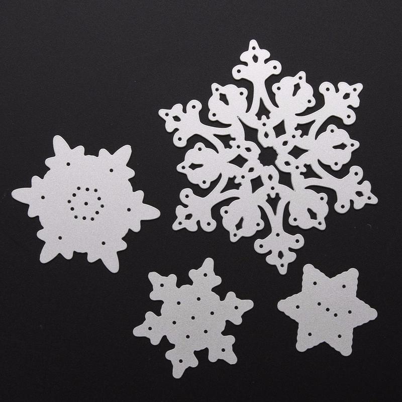 4pcs/set Snowflake Cutting Dies Metal Dies Stencils Scrapbooking Album Stamp Paper Card Embossing