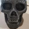 Big Silver Skull Statue Resin Crafts Decorative Ornaments Halloween Decoration Sculpture Home Decor Figurines Office Desk Decor