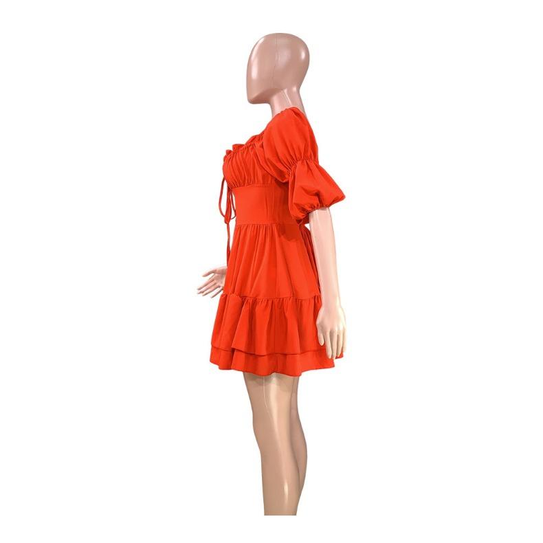 GMXIA Женская мода весна осень однотонный принт с коротким рукавом на одно плечо и высокой талией повседневные платья