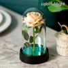 Вечные искусственные розы цветы подарок на день святого валентина для девушки светодиодная фольга цветок свадьба креативный настольный декор подарки