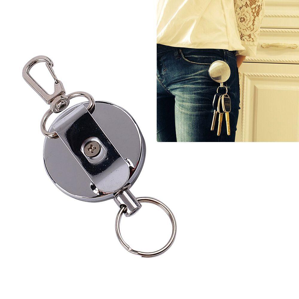 Portable Badge Reel Elastic Keychain Anti-lost Safety Key Buckle ID Card Holder Burglar Trinket