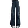 Women's High-Waisted Wide-Leg Cargo Pants with Convertible Pockets - Autumn Slimming Casual Wear