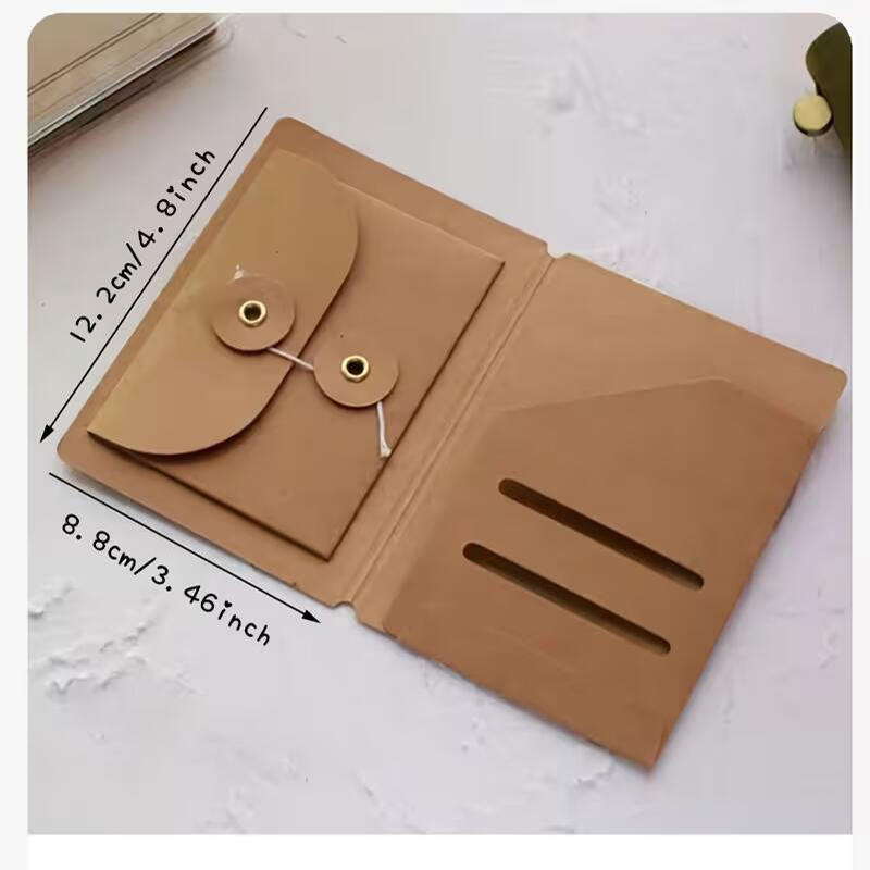 1/2PCS Portable Passport-Envelope Storage Bag Multi Purpose Kraft Paper Scrapbooking Ticket Holder Business Card Card Organizer