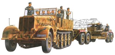 Tamiya Серия военных миниатюр 246 Немецкий армейский тяжелый танковый транспортер Пластиковая модель 35246 1/35 №. 18-тонный полугусеничный тягач