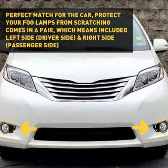 Pair Fog Light Lamp Bezel For Cover 2011-2017 Toyota Sienna SE Chrome Trim Rings