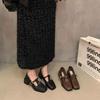 Retro Square Head Thick Heel Single Shoes Female Spring and Autumn New Evening Breeze Fairy High Heels Mary Jane Small Leather Shoes