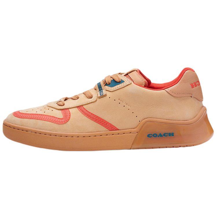 Coach CitySole Court Кожаные Низкие Стильные Скейтбордические Кроссовки Мужские Телесно-Розовые C7086-NAT