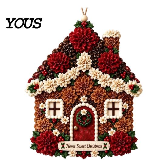 Festival Art Supplies Christmas Door Swag Poke Kit, 3D Fabric Ornament Craft DIY Poking Festive Making Kit for Adults, Holiday Front Wall Decor