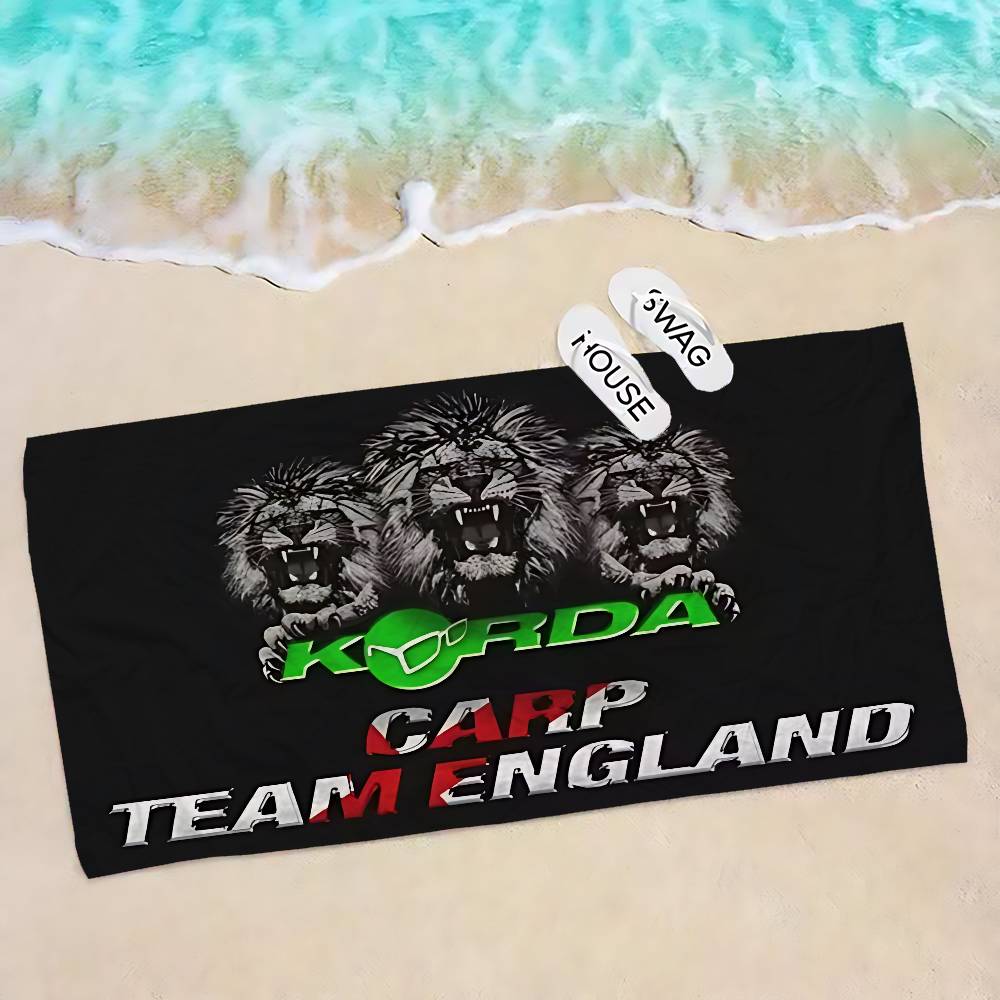 K-Korda Fishing Логотип Микрофибра Печатное Пляжное Полотенце Альпинизм Йога Пляж Плавание Бег Впитывающее Мягкое Полотенце