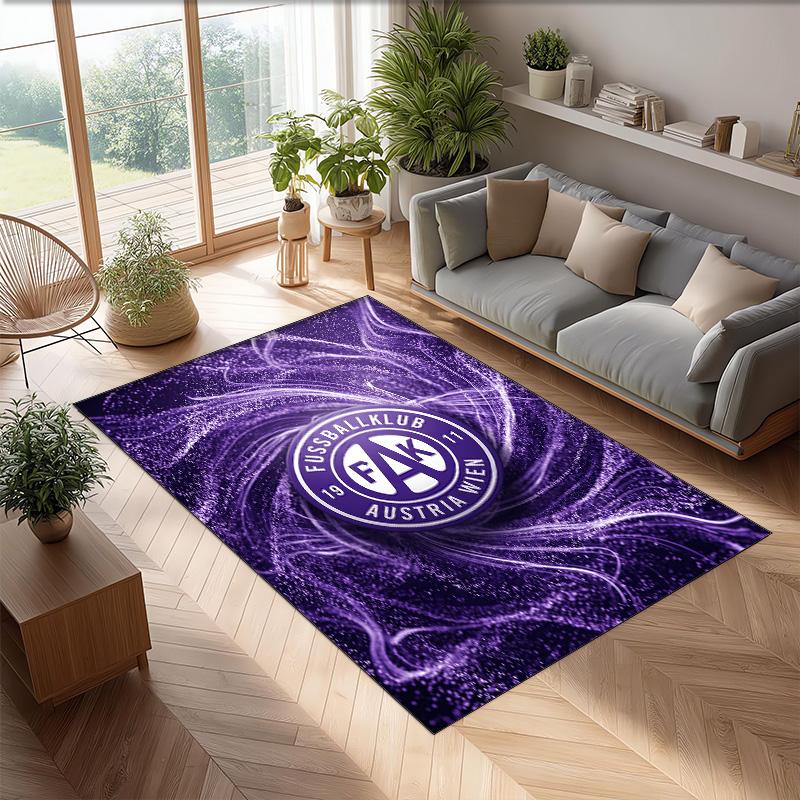Austria Wien FC Soccer Football Pattern Soft Area Rug Non Slip Indoor Floor Carpet Sports Decor Mat for Bedroom
