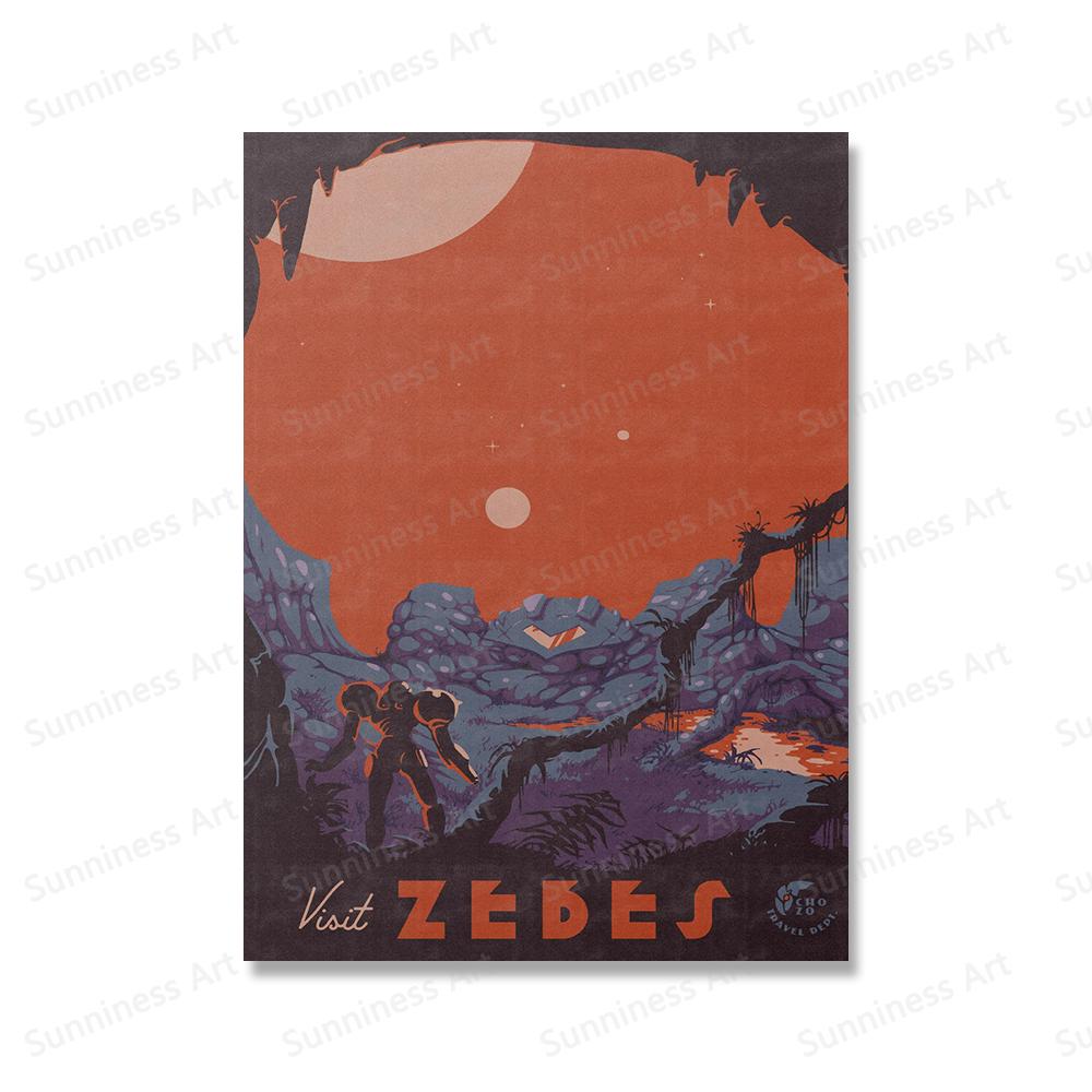 Картина на холсте, скандинавские винтажные дорожные постеры и принты Zelda, видеоигры, пейзажное искусство, настенные панно для гостиной, домашний декор