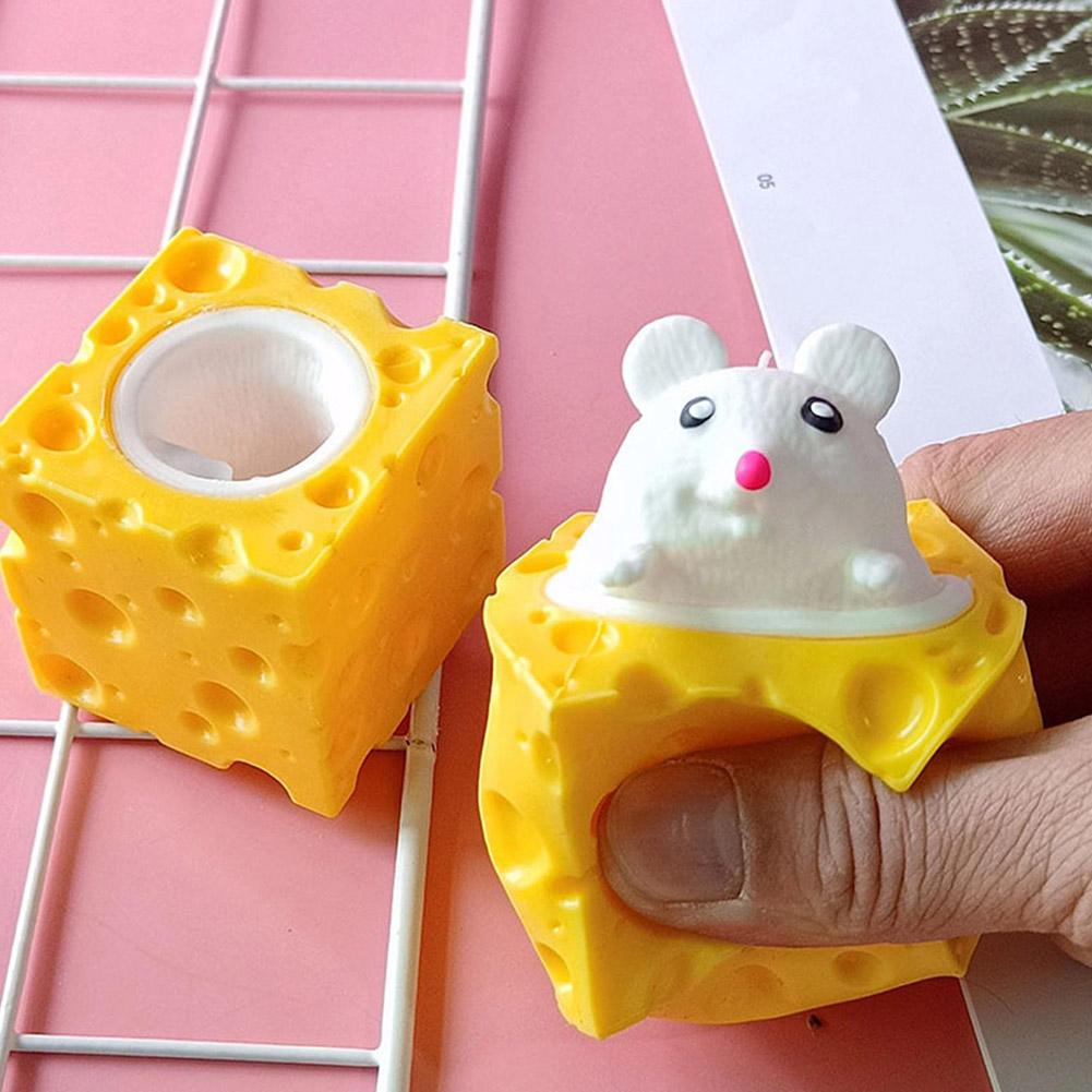Вверх Смешная Мышь и Блок Сыра Антистресс Скрытые Игрушки Игрушка для Снятия Стресса 4,7 см Непоседа Взрослый G7Z2