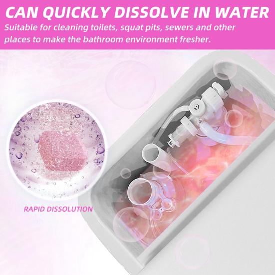 Yousheng 12Pcs Toilet Cleaning Effervescent Tablets Fast Acting Quick Dissolving Long-lasting Urine Stain Remover Toilet Tank Cleaning Tablets