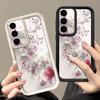 Чехол с рисунком розовых и белых цветов для Samsung Galaxy A57 A37 A17 A56 A36 A26 A16 5G A55 A35 A15 A54 S21 FE S22 S23 S24 Plus S25 Edge S26 Ultra