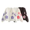 2025 Autumn and Winter New Women's Clothing V-neck Three-dimensional Inlaid Flower Lazy Wind Knitted Jacket