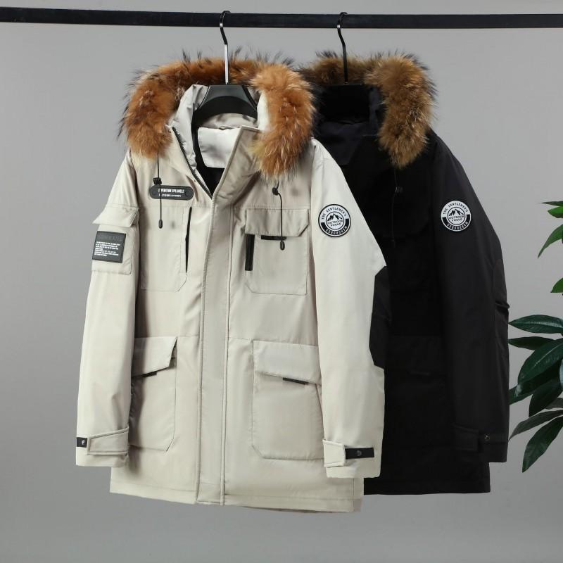 Oversized Plus Size Winter Thick Hooded Parka Coat Men Women Warm Loose Fit Mid-Length Outerwear