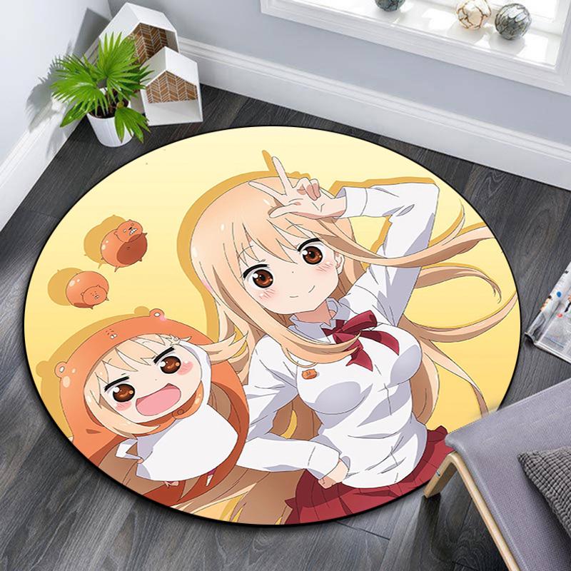 Himouto! Umaru‑chan Round Area Rug,Carpet Rug for Living Room Bedroom Sofa Playroom Decor,Non-slip Floor Mat