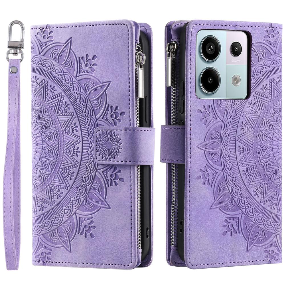 For Xiaomi Redmi Note 13 Pro 5G/Poco X6 5G Phone Case Flower Pattern Leather Flip Cover