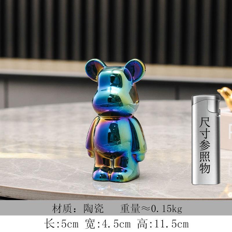 Violent Bear Statue, Creative Cartoon Bear Figurine for Living Room TV Cabinet Wine Cabinet, Desk Decor for Kids Room