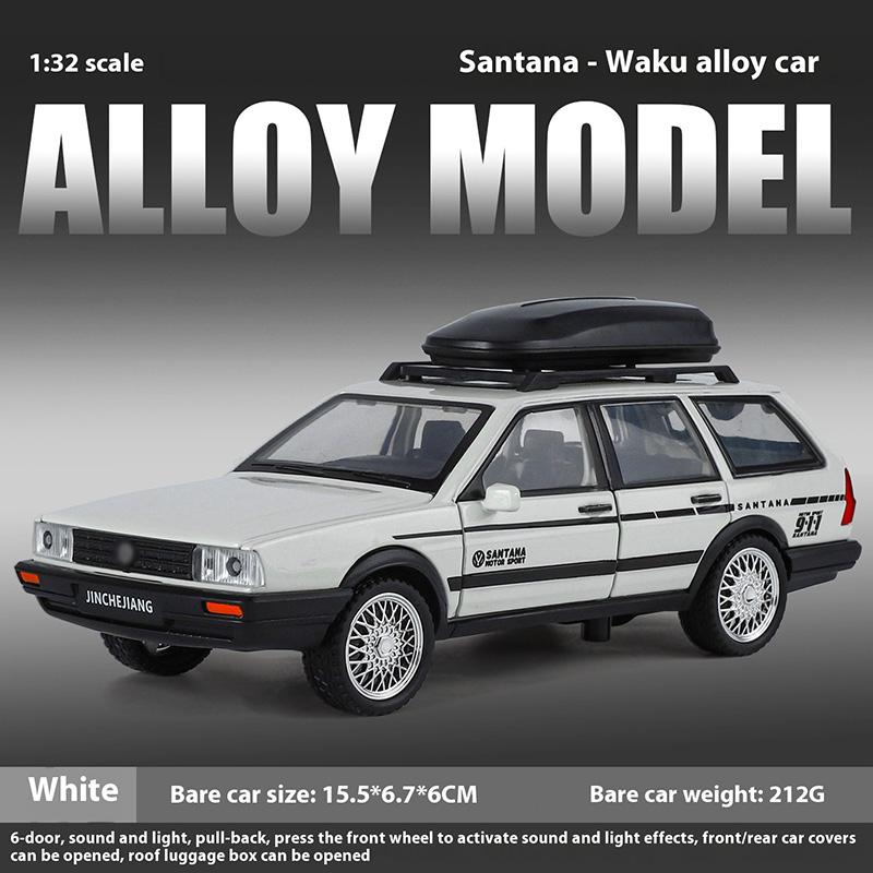 Масштабная модель автомобиля Volkswagen Santana 1:32, Крутые звуковые и световые эффекты, Сильный инерционный механизм, Изысканные настольные украшения, Рождественские подарки