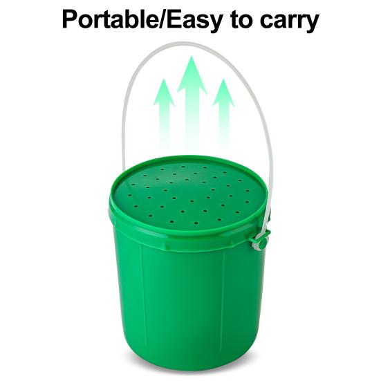 Ведро для наживки с ручкой, большой вместимости, портативное, дышащее, контейнер для дождевых червей, опарышей, червей, приманок, рыболовные снасти