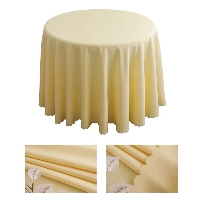 Скатерть из полиэстера, круглая, устойчивая к пятнам и складкам, моющаяся, для обеденного стола, фуршетов и кемпинга