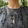 2 шт. Пары ретро Солнце Луна натуральный камень шестиугольная колонна кристалл пара ювелирные изделия ожерелье
