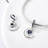 925 Silver Love Heart Family Charm Beads Pendant Fit Bracelet Charm Women DIY Jewelry Gift