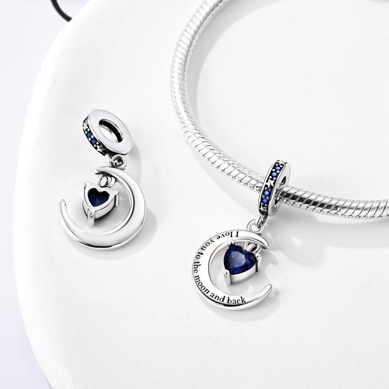 925 Silver Love Heart Family Charm Beads Pendant Fit Bracelet Charm Women DIY Jewelry Gift