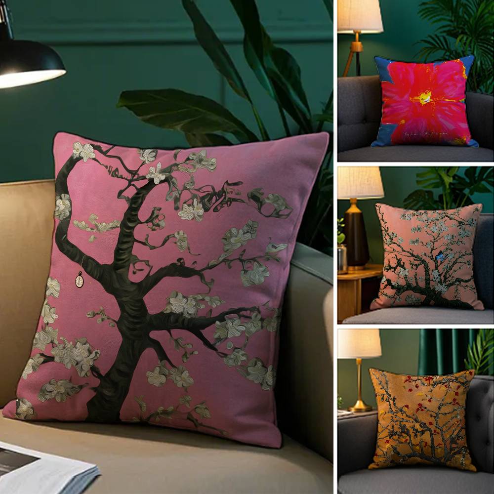 Акварельная живопись с изображением орхидей, наволочка, шелковистая, элегантная, удобная, для дивана-кровати, невидимая молния, пляжная наволочка