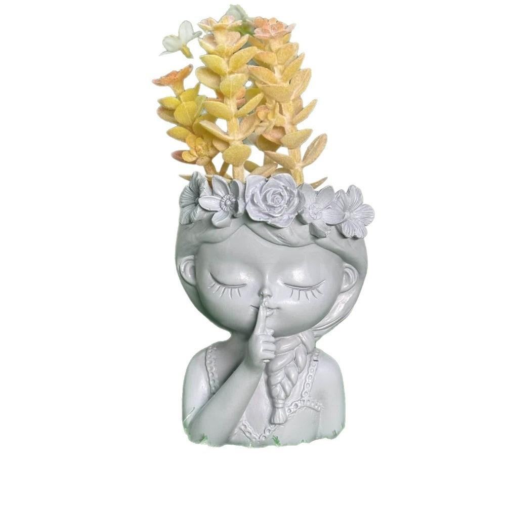 Home Decor Plant Pot Resin Storage Can Pretty Girl Flower Pot Home Decoration