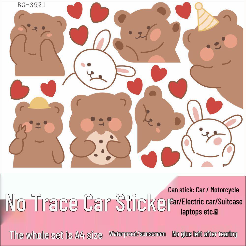 Cookie Bear Electric Car Sticker - Waterproof Scratch Cover for Aima, Sunny, Luna, Yade