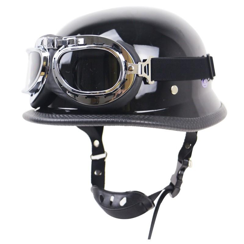 German Style Retro Half Helmet Motorcycling Cycling - DOT Certified S-XL Sizes