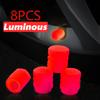 Luminous Valve Caps Fluorescent Red Night Glowing Car Motorcycle Bicycle Wheel Styling Tyre Hub Universal Cap Decor 20Pcs Valve Stems 1