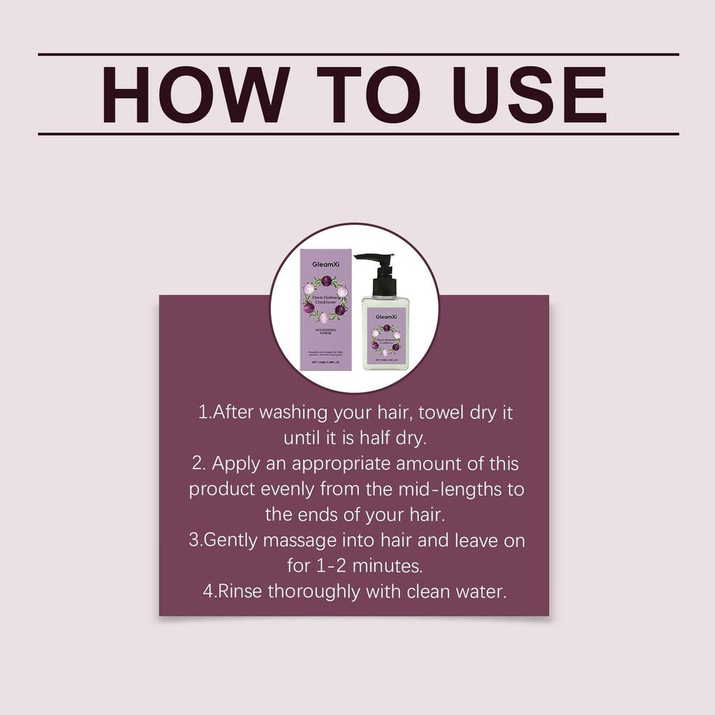 GleamXi onion conditioner hair hair dry, fickle, smooth and shiny hair