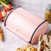 Large steel bread bin 44cm matte pink KINGHOFF KH-1868