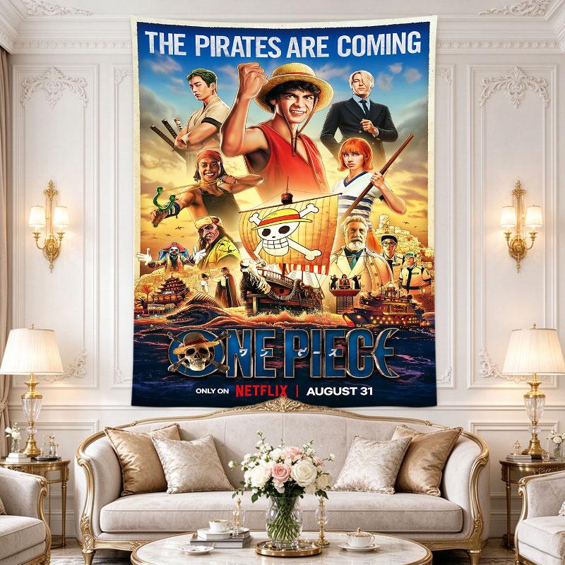 One Piece Live Action Netflix Постер Луффи Зоро Нами Пираты Идущие Арт