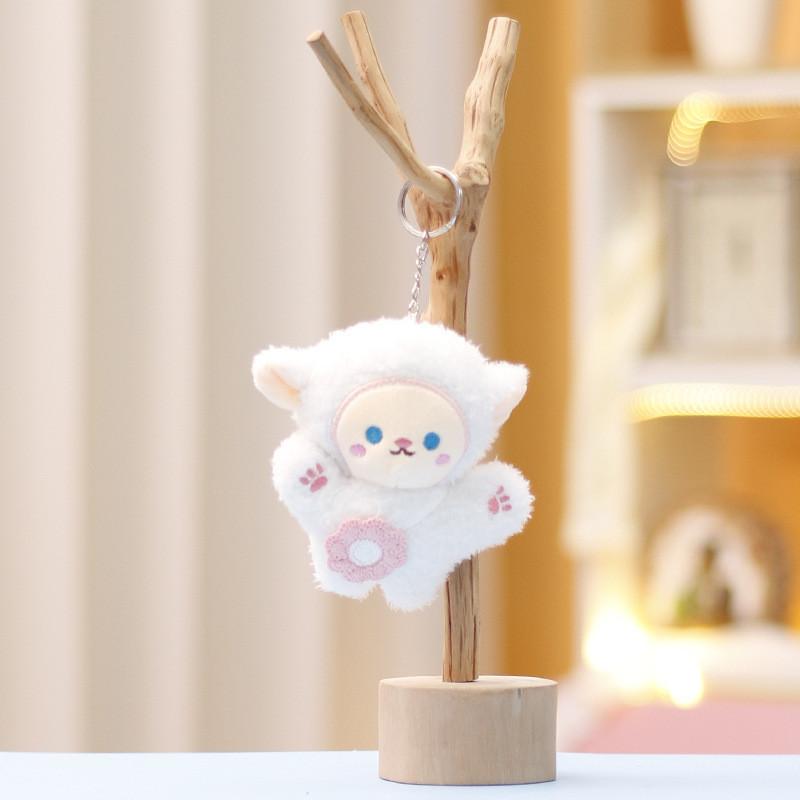 Rabbit Panda Keychain Cute Cartoon Girl Backpack Decorative Pendant Plush Doll