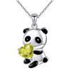 Heart Round Pendant Necklace Fashion Panda Necklace Collar Jewelry Gift Chokers Shape Zircon Bear Necklace Women Charm Chain