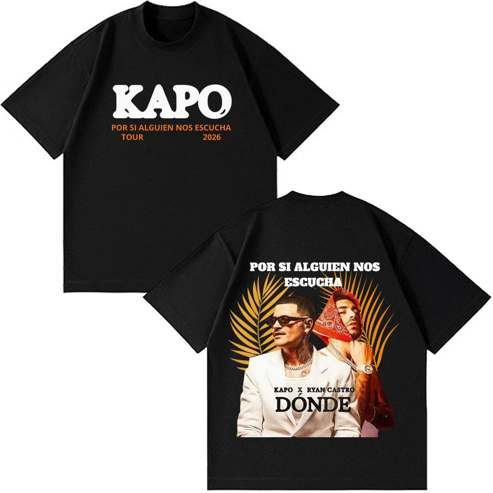 Rapper Kapo Por Si Alguien Nos Escucha Album Tour 2026 Print T Shirts Men Women Fashion Tshirt Loose Vintage TShirts Fan Gifts