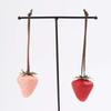 3D Versatile Bag Charm Waterproof Red Resin Fruit Pendant Keychain Strawberry Key Ring  Gift