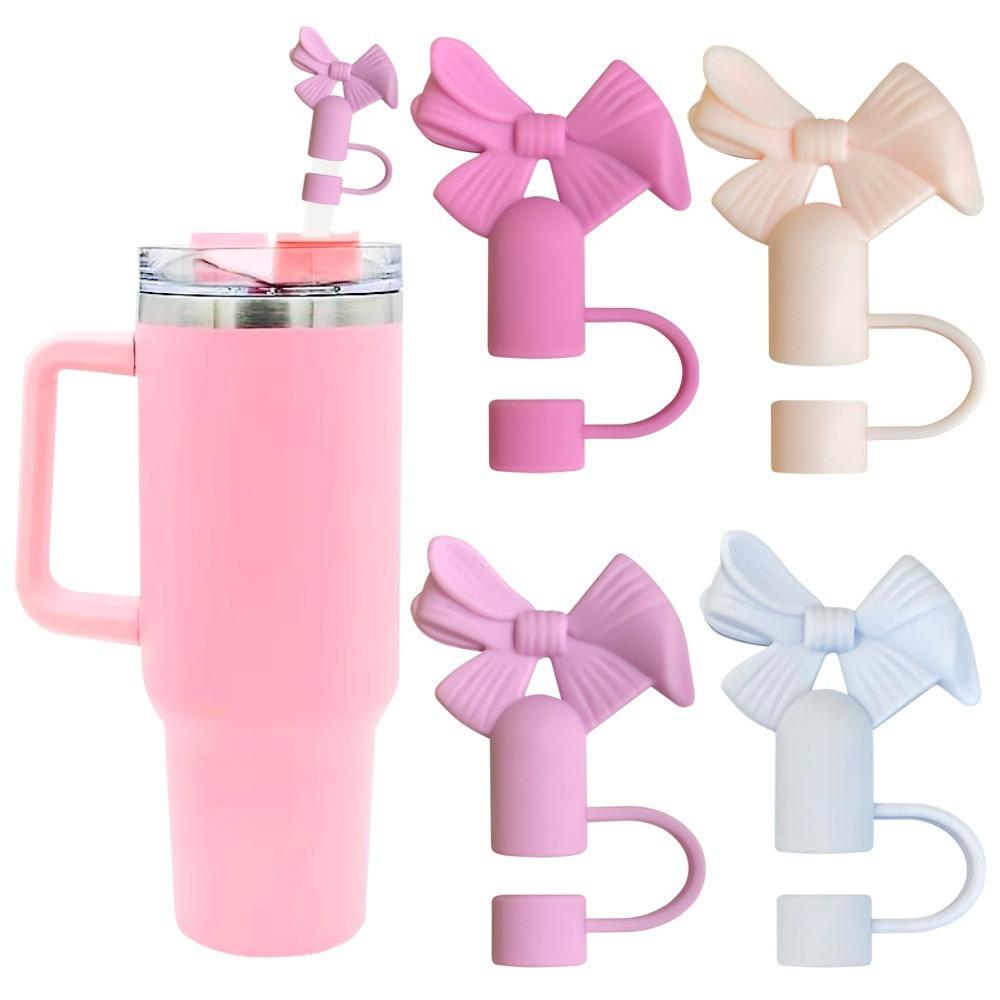 Dust Proof Bow Straw Cap Covers Reusable Silicone Straw Tips Cover for Stanley Cups