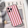 Чехол для телефона с узором в бордово-белую полоску для iPhone 17,16,15,14,13,12,11 Plus,Pro Max,XS,Мягкая черная крышка