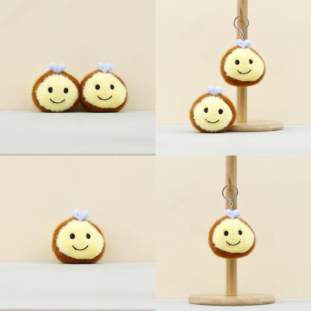 Plush Little Bee Keychain Keyring Cartoon Toy Doll Bag Pendant Doll Children