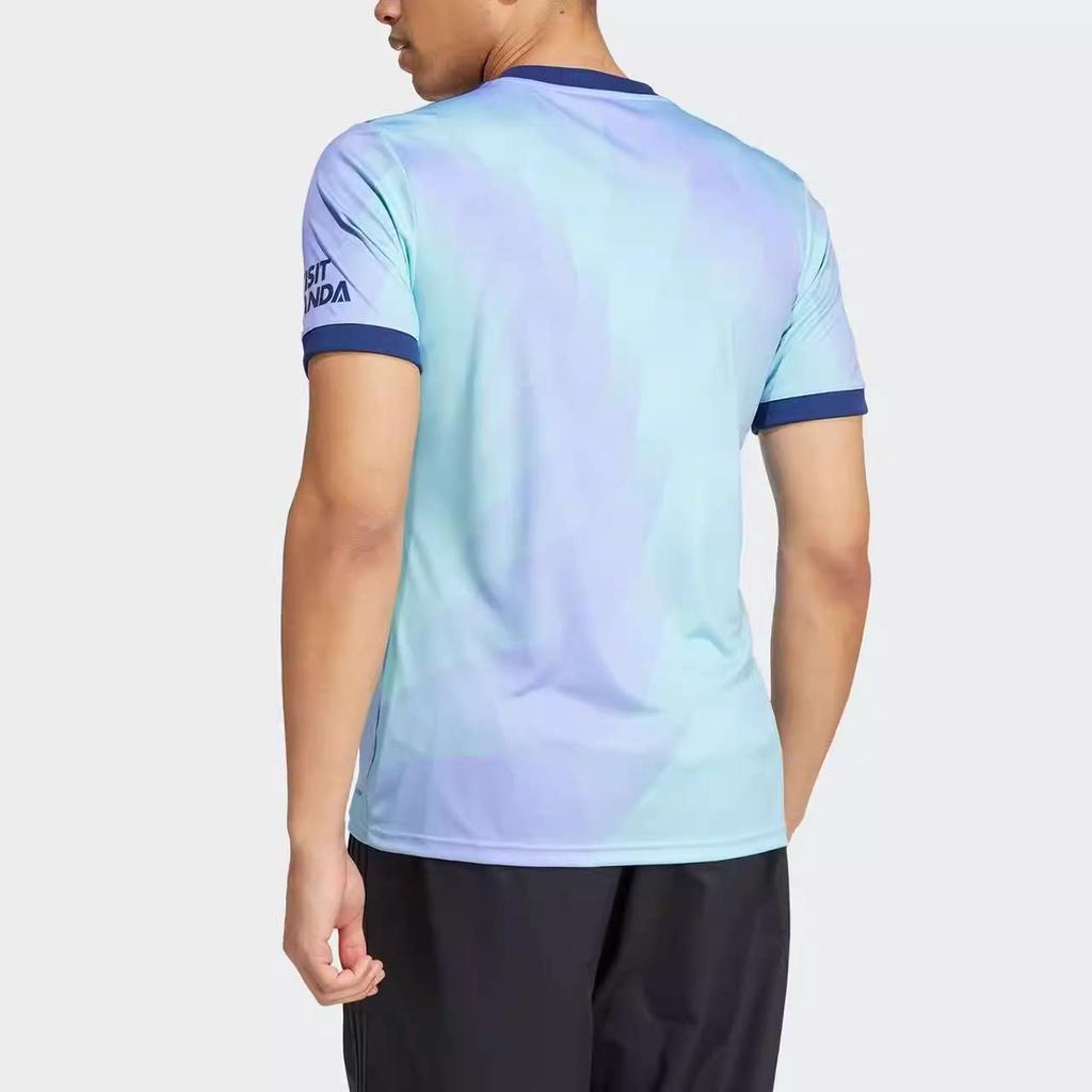 Adidas Originals 2024/25 Третья форма серии ARSENAL С круглым вырезом Повседневная с коротким рукавом Ретро Футбольная форма для мужчин - Синяя