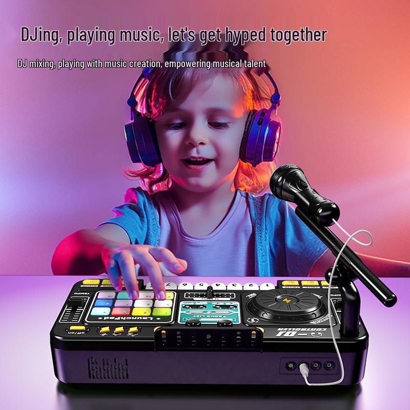 Детский Bluetooth DJ-проигрыватель с перкуссией, светом и микрофоном – Многофункциональная музыкальная игрушка